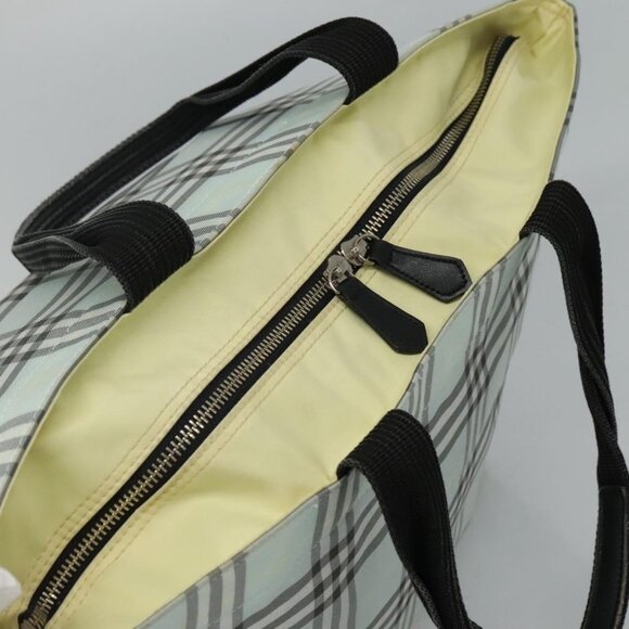 Burberrys Blue Label Nova Check Tote Bag Nylon Light Blue Auth ti2782 - Picture 6 of 13
